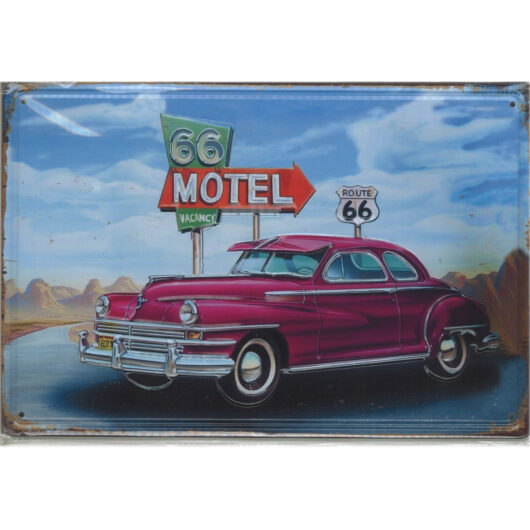 Metallskylt 66 Motel (20x30 cm)