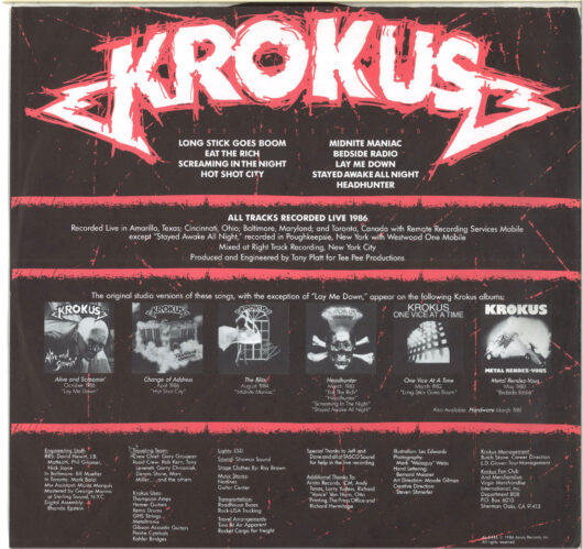 LP Krokus Alive and Screamin - Bild 3