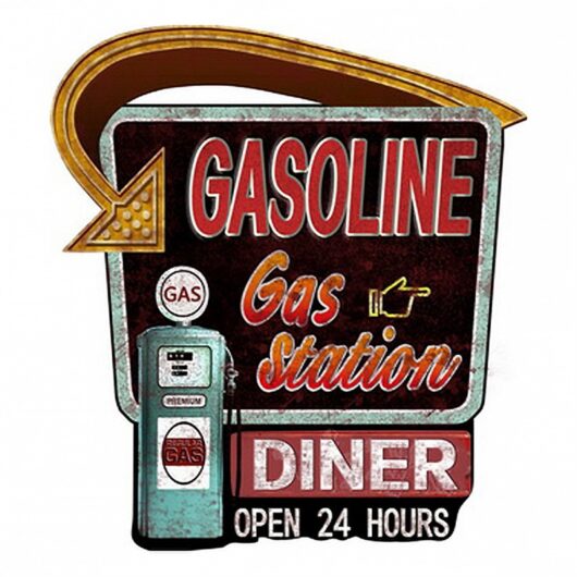 Gasoline Gas Station Diner Open 24 Hours