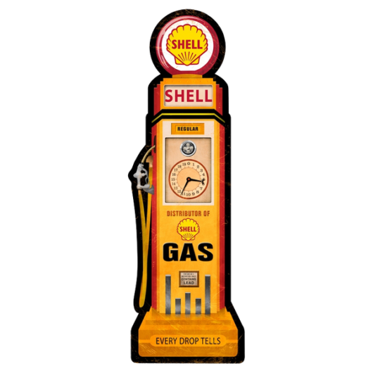 Shell bensinpump (23x69 cm)