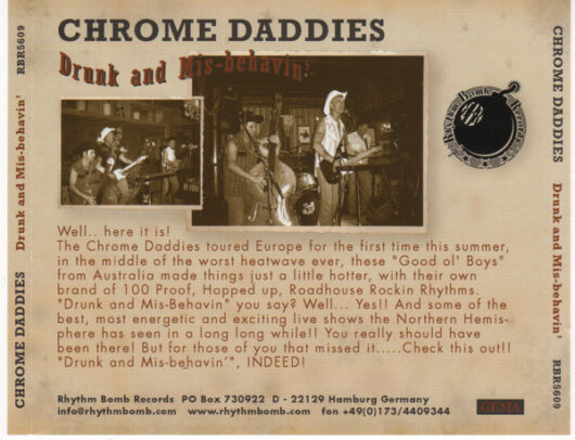 CD Chrome Daddies – Drunk And Mis-Behavin' - Bild 2