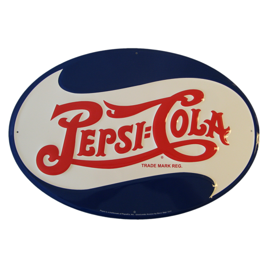 Pepsi Cola (oval 44,5 x 29,5 cm)